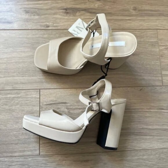 Zara High Heeled Platform Sandals EUR 37 - Picture 9 of 12